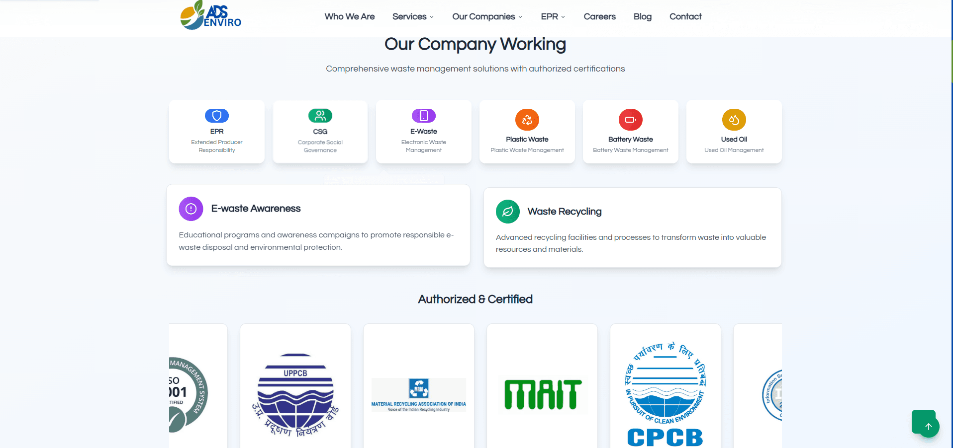 ADS Enviro Group website