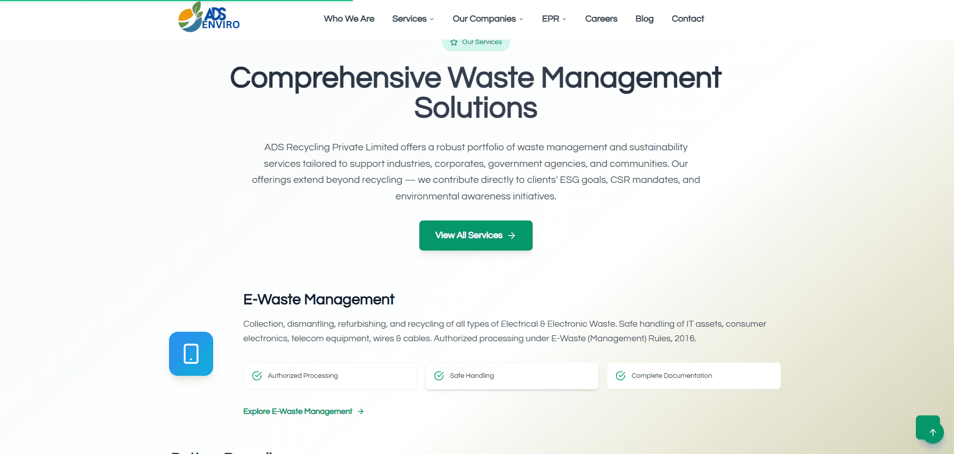 ADS Enviro Group screen 2